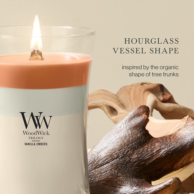 WoodWick Vanilla Embers Large Hourglass Trilogy Candle - Image 4