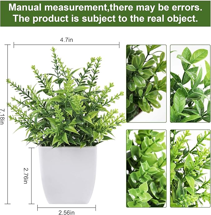 Der Rose 4 Pack Fake Plants, no-care potted greenery, - Image 2