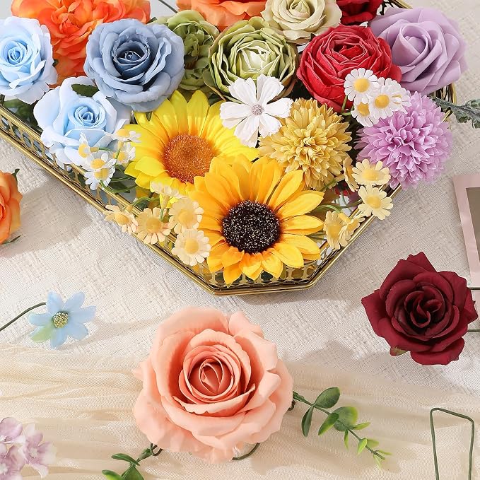 Artificial Flowers Fake Rose Flowers Dahlia - Image 7