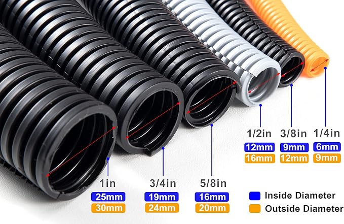 ZhiYo 100 FT 1/4" Wire Loom Split Tubing Auto Wire Conduit | Flexible Cover - Image 2