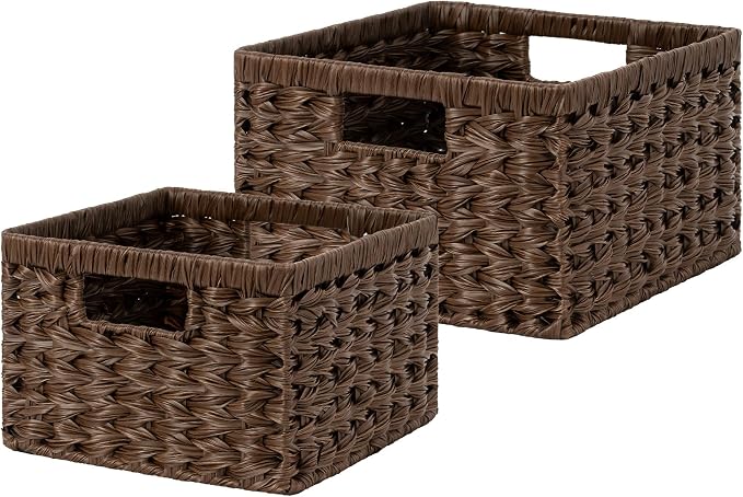 GRANNY SAYS Wicker Baskets for Organizing, Storage Basket for Shelves, Square by GRANNYSAYS