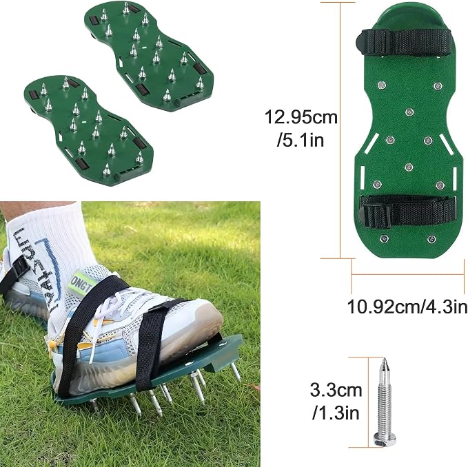 Self-Leveling Tool Kit with Rake, Spiked Roller, Spiked Shoes and 58'' - Image 6