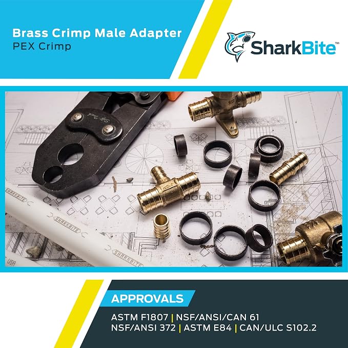 SharkBite 3/4 Inch Crimp MNPT Male Adapter, Brass Plumbing Fitting, PEX Pipe - Image 5