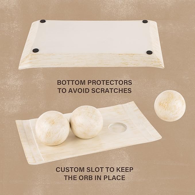 Creative Scents Rustic Luxe Decorative Tray and Orb Set - Image 5