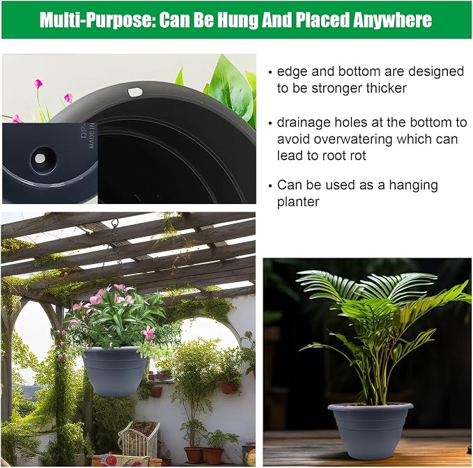 RooTrimmer 5 Pack 10 Inch Plant Pots - Image 2