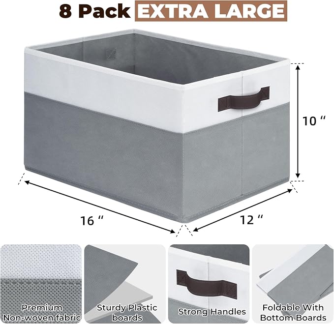 8 Pack Closet Organizers and Storage Bins - Image 2