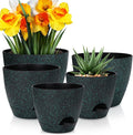 YNNICO Plant Pots 10/9/8/7.5/7 inch, Self Watering Planters by AFamilyofGardenLovers