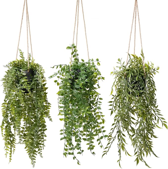 3 Packs Fake Hanging Plants by Decorateyouridealhomewithease
