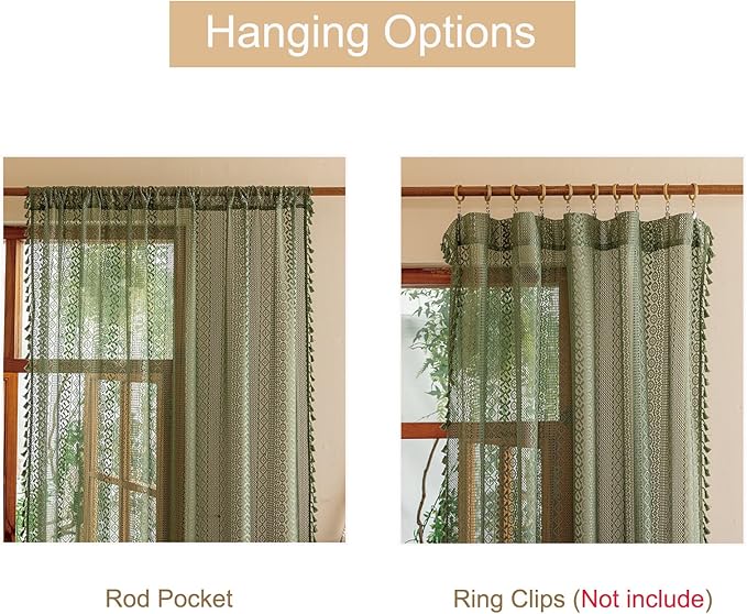 Sutuo Home Boho Sheer Curtains 63 Inch Length - Image 4