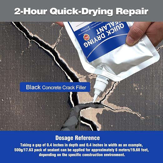 Concrete Crack Filler and Sealant, Quick Drying High Elasticity Cement Crack - Image 4