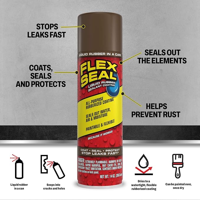 Flex Seal, 14 oz, Stop Leaks Instantly, Waterproof Rubber Spray On Sealant - Image 2