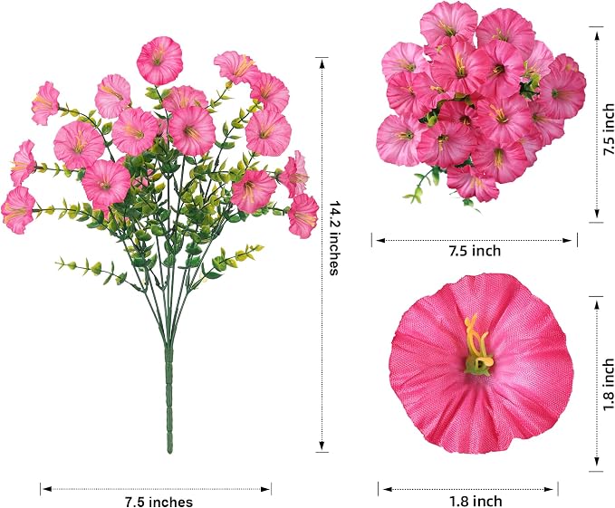 Artificial Flowers for Outdoors Fake Plants Outside Decoration, 12 Bundles Silk - Image 6