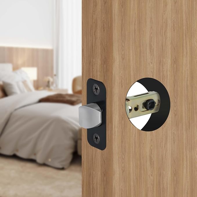 1 Pack Matte Black Door Latch Replacement, 45°Turning Angle Door Lock - Image 4