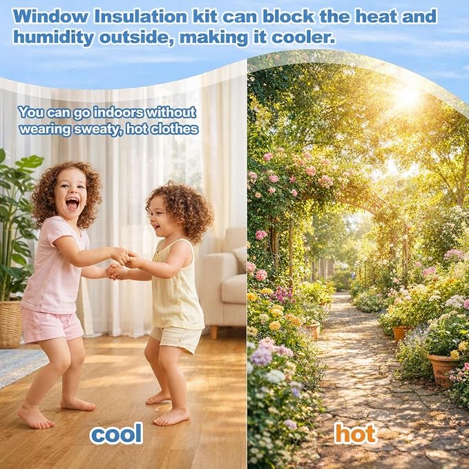 Beveer Window Insulation Kit 47 x 63 Inch, Cuttable Film, Waterproof | Window - Image 3