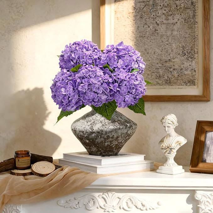 Hydrangea Artificial Flowers, 21in Real Touch Artificial Hydrangea Flowers - Image 7