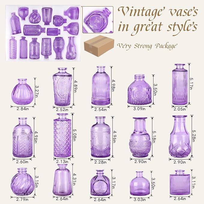 Bud Vases for Centerpieces Wedding, Flower Vases in Bulk for Rustic Home Decor - Image 4