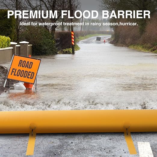 4 Pack 6 ft Flood Barrier for Home, Reusable Outdoor Water Barriers, Water - Image 2
