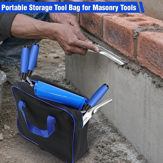7-Size Brick Jointing Tools & 20 Pcs Masonry Mortar Grout Bags Kit | 4-Size - Image 6