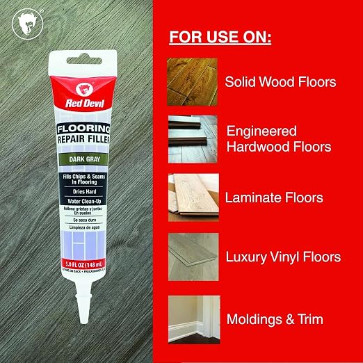Red Devil 056055 Flooring Repair Filler, 5 oz., Dark Gray, 4 Pack - Image 3