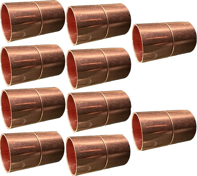 EZ-FLUID 1-1/2" C X C LF Copper Couplings Pressure Fitting by EZ-FLUIDPlumbingProducts