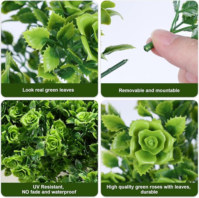 Artificial Plants for Outdoors Outside Spring Summer Decoration, 12 Bundles - Image 7