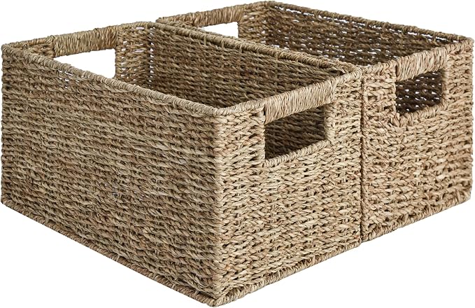 StorageWorks Wicker Baskets for Storage, Seagrass Storage Baskets, Wicker - Image 4