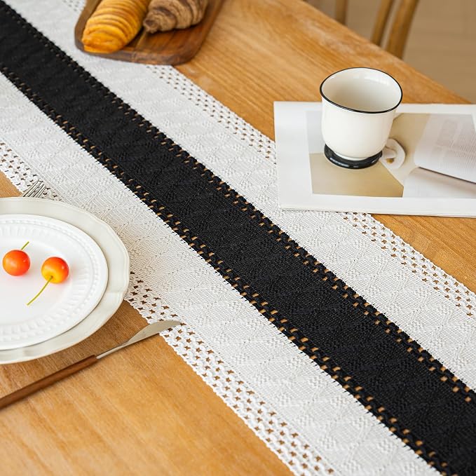Farmhouse Table Runner for Home Decor 12x90 Black Fall Home Decor | 90Inches - Image 4