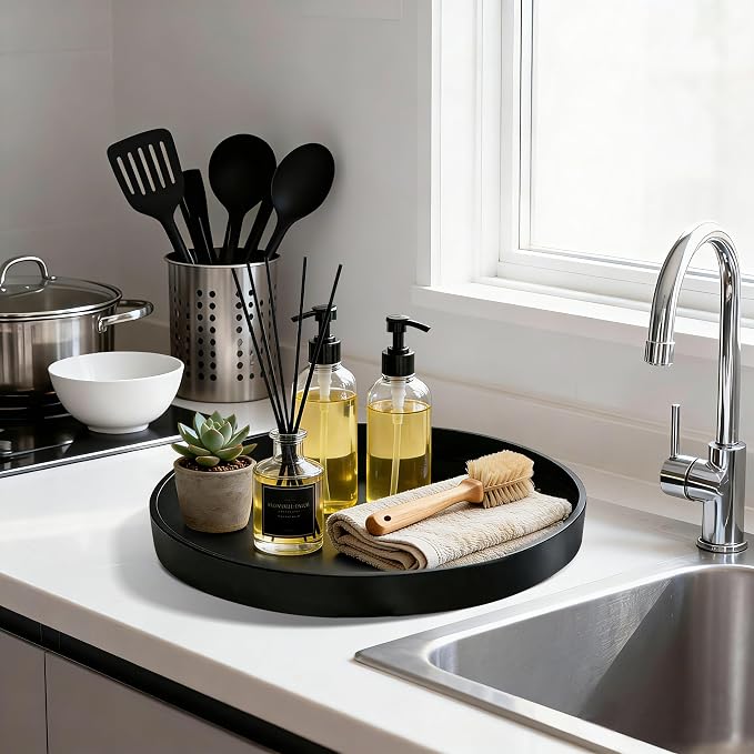 1 Pack 12" Bathroom and Vanity Tray, ABS Bathroom Counter Organizer, Coffee - Image 4