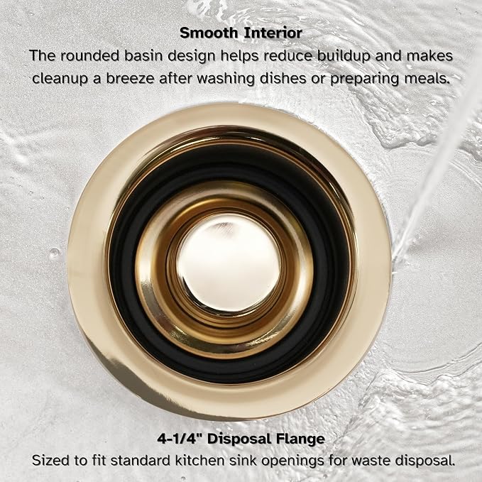 Westbrass A2089-01 4-1/4" Kitchen Sink Waste Disposal Drain Flange and Stopper - Image 8