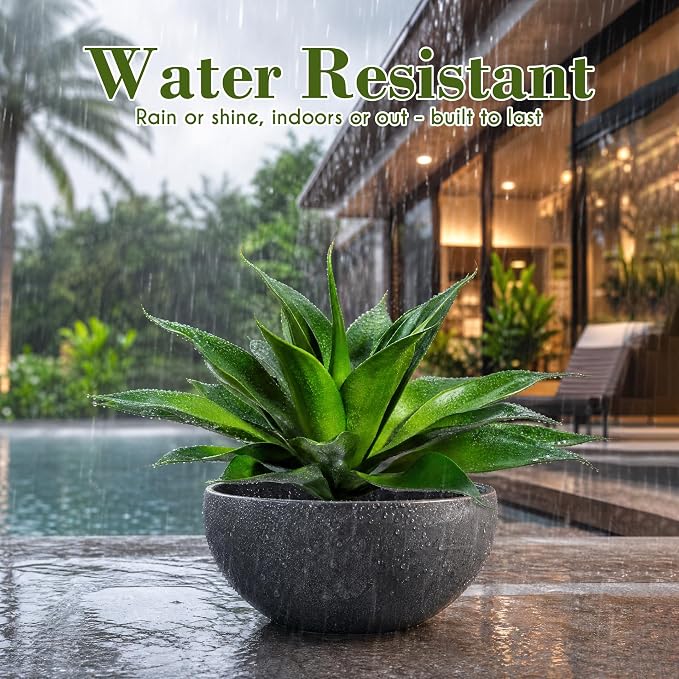 Ttranewsoo Artificial Agave Plants, Large UV Resistant Fake Agave Planters - Image 6