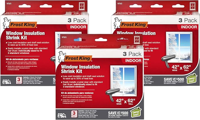 Frost King V73/3H Shrink Window Kit, 42 x 62 in, 9 Pack by Thermwell+Products+Co.%2C+Inc