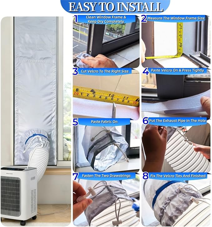 Portable Air Conditioner Window Seal Kit, 10In x 36~62 Inch Full Sealing AC - Image 7