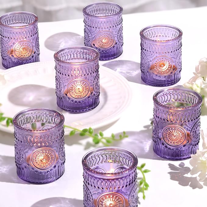 24pcs Purple Votive Candle Holders by DEVI
