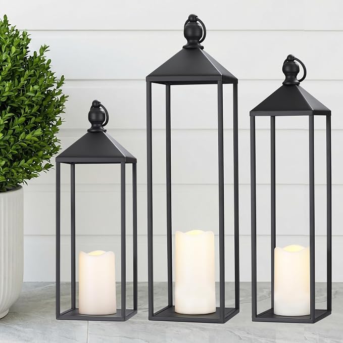 Perfnique Decorative Lanterns for Indoor & Outdoor, Farmhouse Modern Decor for - Image 2