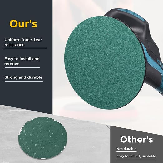 HARFINGTON 50Pcs 3Inch Sanding Disc Hook & Loop Green Zirconia | - Image 4