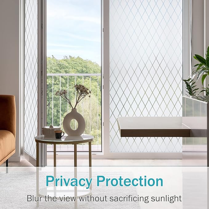 Lattice Frosted Window Film Window Privacy Film Static Cling Window Vinyl - Image 4