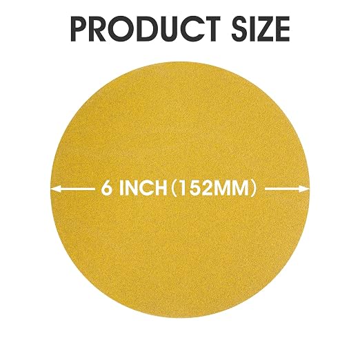 100 PCS 6 Inch 150 Grit PSA Sandpaper Roll Round Sanding Discs Aluminum Oxide - Image 3