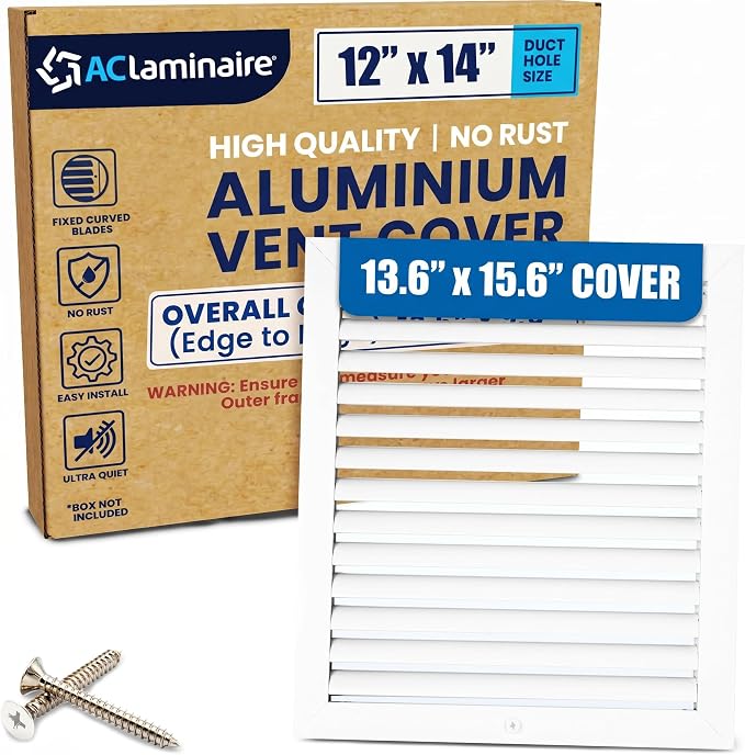 12x14 Aluminum Wall Ceiling Air Return Vent Cover HVAC Rustproof Grille by ACLAMINAIRE