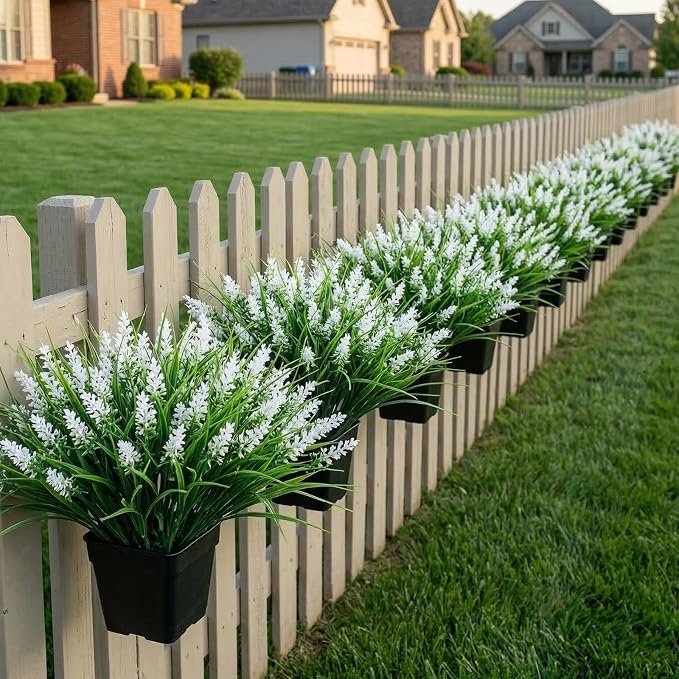 Rowfad 22 Pcs Artificial Outdoor Flowers Fake Outdoor Plants Monkey Grass - Image 8