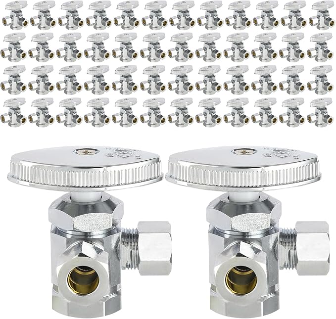 50PCS EFIELD Dual Compression Outlet Multi-Turn FIP Angle Stop Valve | 1/2" Fip by EFIELDPEXTUBING