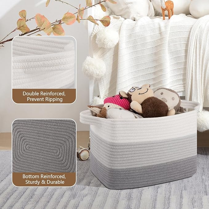 OIASKET Storage Basket for Organizing, Woven Baskets for Storage, Rectangle - Image 3