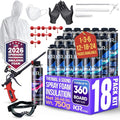 Spray Foam Insulation Kit, Expanding Foam Sealant Spray, 18 Pack x 26.46 oz | by ixirpro