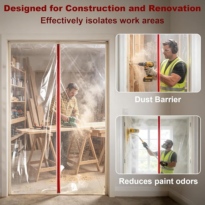 Dust Barrier Plastic Zipper Door Cover - Image 7
