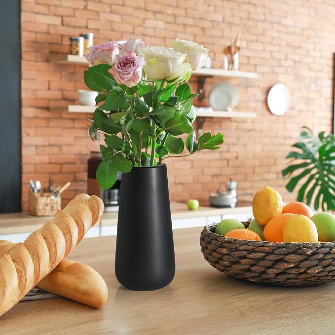 D'vine Dev 8 Inch Ceramic Flower Vase Matte Finishing, Minimalist Design - Image 3