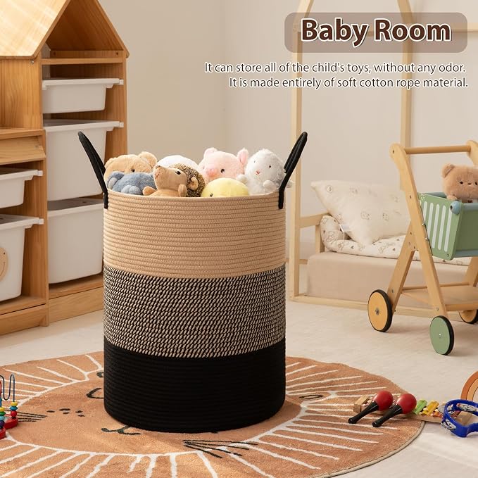 OIAHOMY 100L Nursery Hamper Laundry Basket Laundry Hamper Yellow/Black | - Image 3