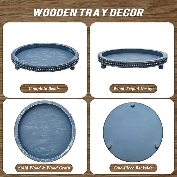 Handmade 12 Inch Decorative Tray, Small Beaded Tray Coffee Table Decor - Image 5