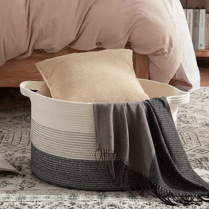 OIAHOMY 90L Extra Large Blanket Basket - Image 2