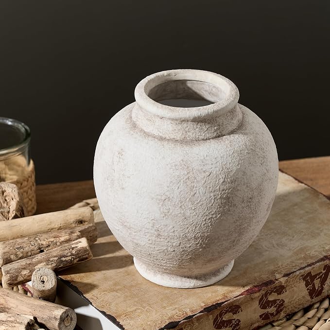 Ceramic Rustic Vase, Small Flower Farmhouse Vase Decorative Vase Short Pottery - Image 4