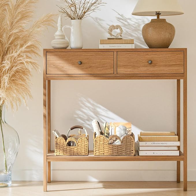 StorageWorks Scalloped Wicker Basket, Wicker Storage Baskets, Paper Rope | - Image 7