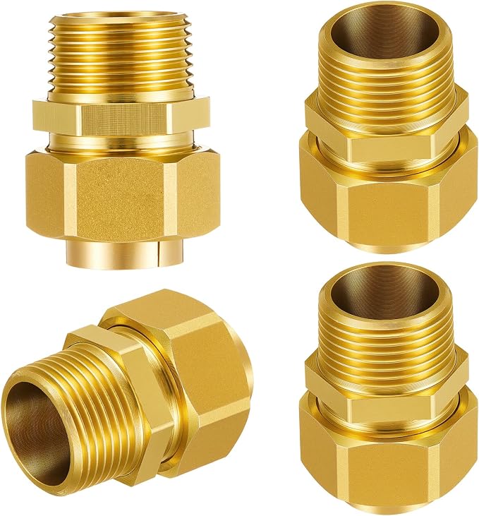 Frienda 4 Pack CSST Gas Line Fittings 3/4'' NPT Brass Male Adapter | Hex Nipple by Frienda
